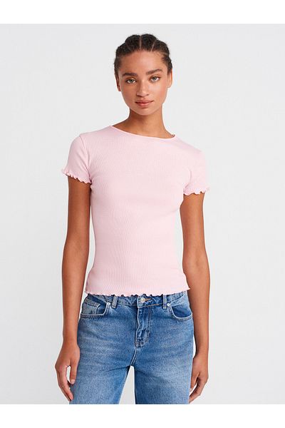 Dilvin 31935 Short Sleeve T-Shirt-Powder Pink