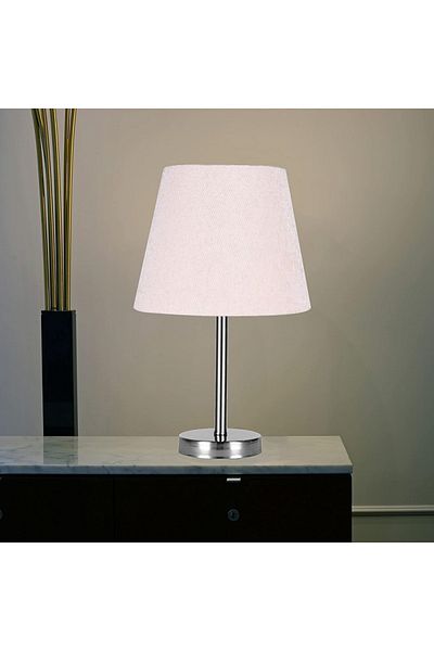 rexa table lamp with wood base - beige