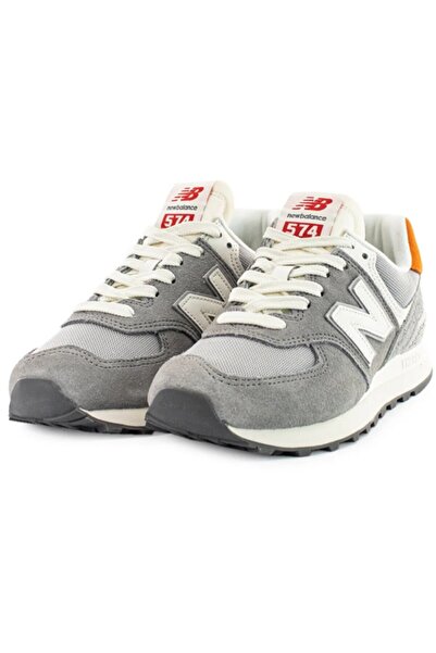 New Balance 574 Unisex Gray Leather Sneaker Daily Genuine Leather Sports Shoes Gray