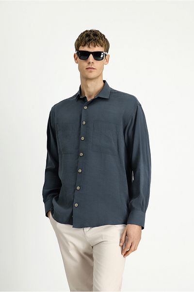 Kiğılı Long Sleeve Oversize Modal Blend Shirt