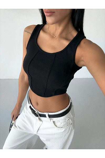 hazelin Γυναικεία Μαύρη Καμιζόλα Καμιζόλα Crop HZL25S-FRY123171