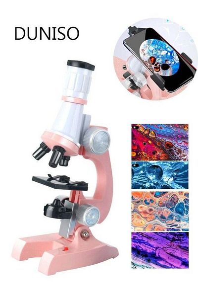 Generic DUNISO Microscope Kits For Kids Beginner Microscope Kit With LED 100X 400X And 1200X Magnification