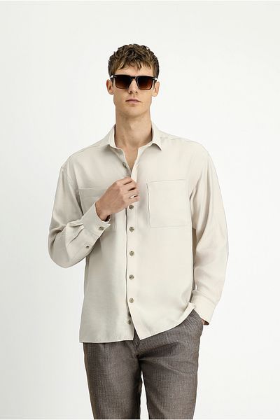 Kiğılı Long Sleeve Oversize Modal Blend Shirt