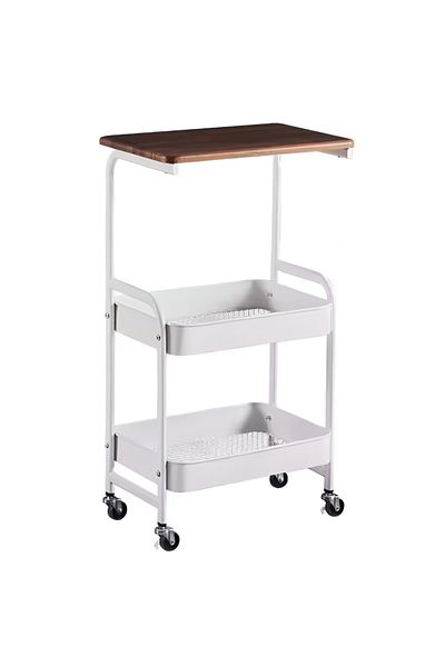 rexa Multi-Layer Storage Shelf Trolley with Table Board – Rolling Cart for Living Room Use
