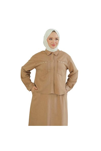 Armine Women's Hidden Zipper Collar Two-Piece Suit 24Kt604