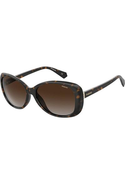 Polaroid Ochelari de soare polarizați pentru femei Polaroid PLD 4097/S 086/LA, Plastic, Havana, 58 mm