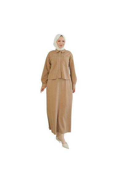 Armine Women's Hidden Zipper Collar Two-Piece Suit 24Kt604