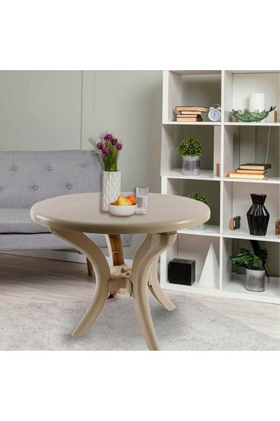 rexa Syrian Round Plastic Table – 90x90x71 cm Durable & Easy-to-Assemble