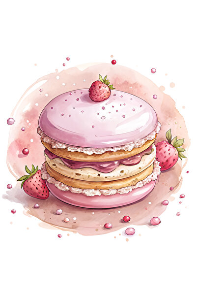 Reysa Tasarım Çilekli Pasta Duvar Stickerı