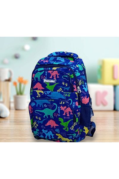 Durable School bag 4 compartments, 2 side pockets, Boys, Dinosaurs, Multicolor, 45x30x13 cm