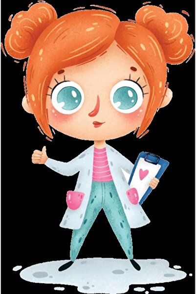 Reysa Tasarım Doctor Girl Wall Sticker (Pink Outfit)
