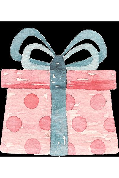 Reysa Tasarım Polka Dot Pink Gift Box Wall Sticker