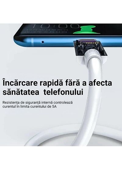DAO Data and fast charging cable 5A DAO, TypeC to USB, SuperCharge 55W - 40W - 22.5W, 1METER, WHITE