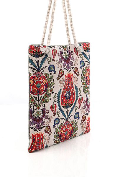 Bursa İpek Tulip Pattern Tapestry Shoulder Bag