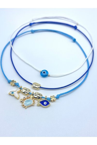 Concept HuBuTU Summer Rope Bracelet Set with Pieces of Sea Themed Figures