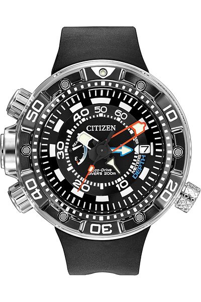 Citizen Eco-Drive Aqualand Depth Meter BN2029-01E Men's Watch, Analog, Black Dial