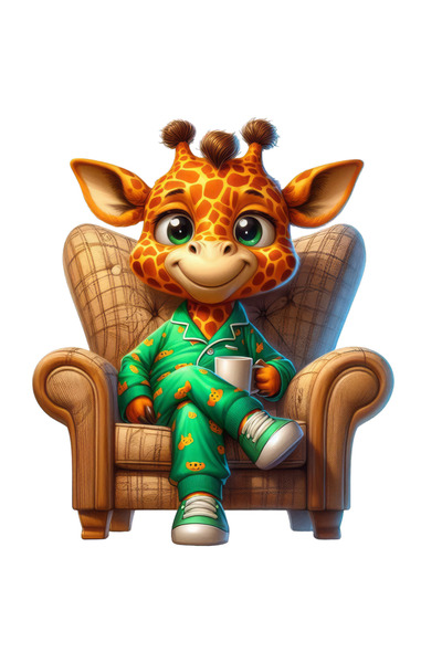 Reysa Tasarım جاموس مبتسم يرتدي بيجاما يجلس على المقعد