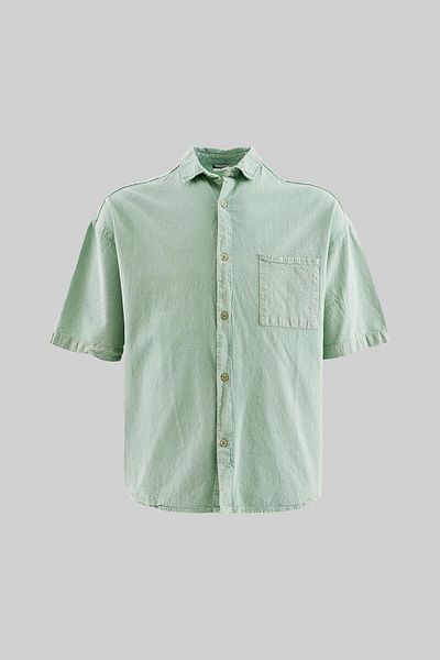 Machinist Men's Effected Washed Basic Lime Green Shirt