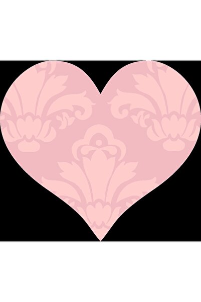Reysa Tasarım Light Pink Damask Patterned Heart Wall Sticker