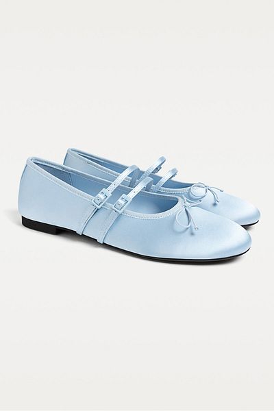 Stradivarius Satin ballet flats with bow
