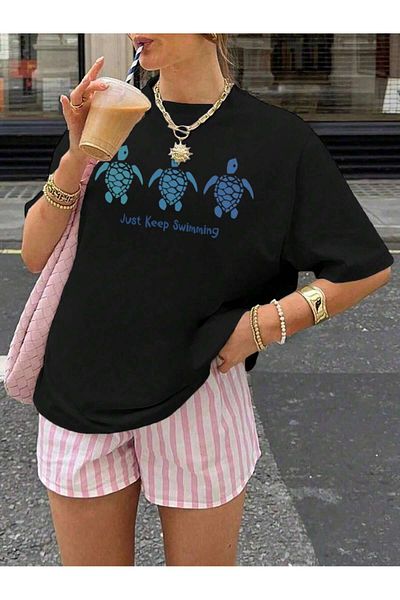 DAXİS Sportwear Company ΓΥΝΑΙΚΕΙΟ T-Shirt με στάμπα χελώνας