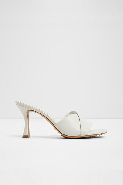 Aldo Lyhanna - Women's Genuine Leather White-Ecru Thin Heeled Slippers
