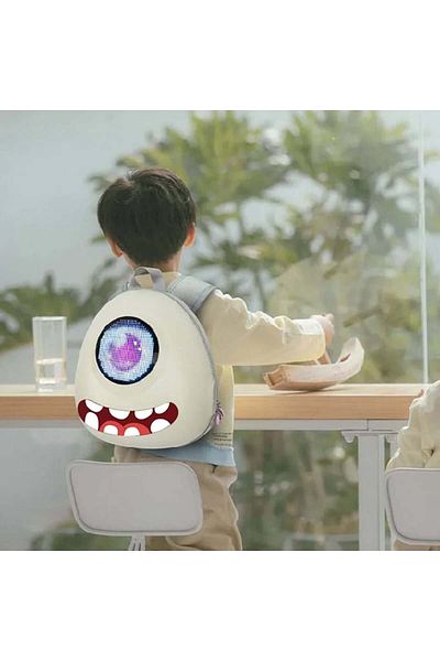 crelander Rucsac pentru copii cu LED-uri, impermeabil, alb