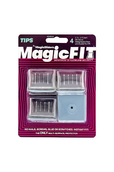 Magic Sliders Square Shape Rubber Felt Pad Set Clear