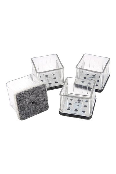 Magic Sliders Square Shape Rubber Felt Pad Set Clear