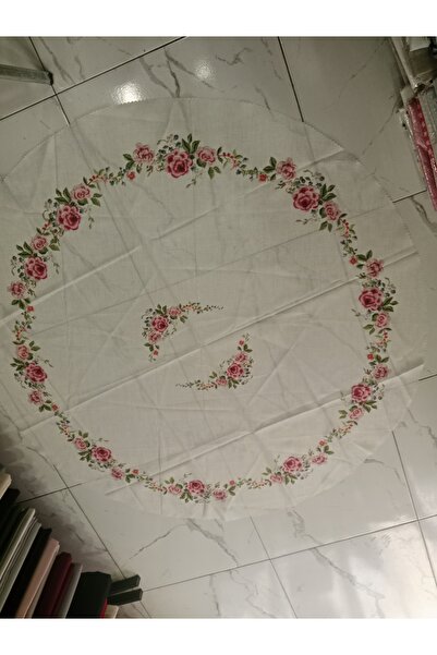 Elisam Round Worry-Free Stain-Proof Tablecloth (Light Cream Floral)