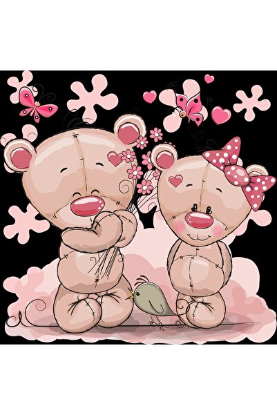 Reysa Tasarım ملصق حائط على شكل دببة تحمل زهور