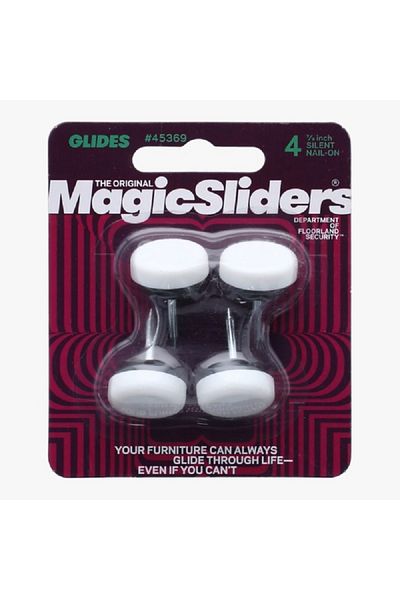 Magic Sliders 4-Piece Silent Nail-On Glides Black and White