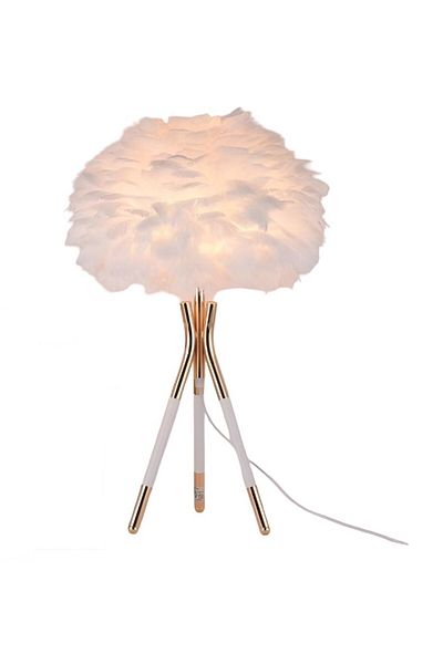 rexa Elegant Feather Table Lamp – Soft Glow Bedside Light for Bedroom & Living Room Decor