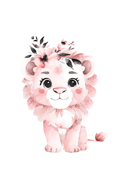 Reysa Tasarım Pink Lion Wall Sticker