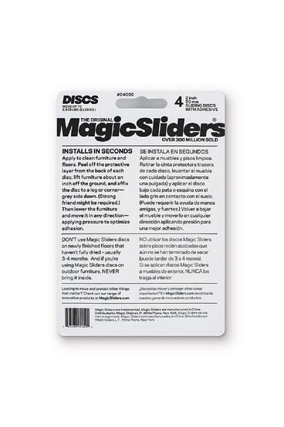 Magic Sliders Carpet Wood and Tile Self-Adhesive Round Floor Slides Grey and Black