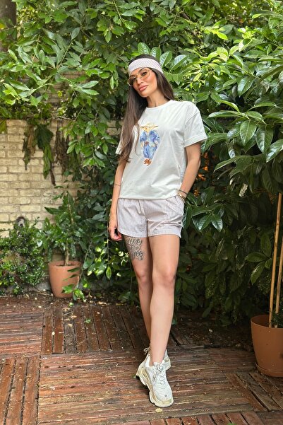 The Champ Clothing Dîde Keçik Cansu Combination Shorts T-Shirt Set