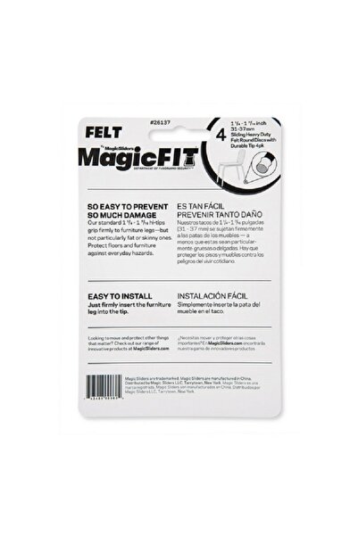 Magic Sliders Round Shape Rubber Felt Pad Set Clear