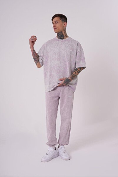 Machinist Ανδρικό παντελόνι αθλητικό με στάμπα με πέτρινο γκρι χρώμα