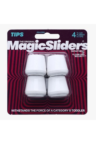 Magic Sliders 4-Piece Durable Furniture Leg Rubber Tips White
