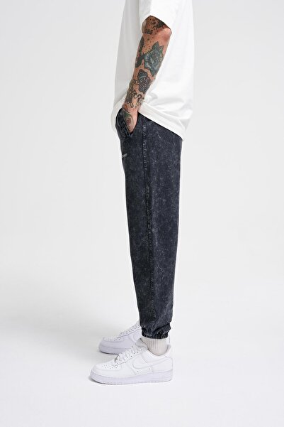 Machinist Ανδρικό πολυτελές βασικό πλενόμενο παντελόνι Jogger Asphalt Spotted