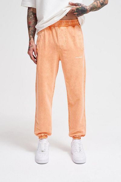 Machinist Men's Luxury Basic Washed Jogger Sweatpants Orange Spotted