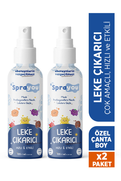Sprayou Doğal Çamaşır Leke Çıkarıcı Sprey 125 ml (2'li Paket) | Taşınabilir, ...