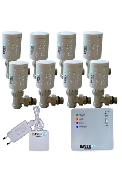 Daver Pachet perfect de automatizare a încălzirii ZigBee Plus pentru centrale termice și 8 calorifere, Daver