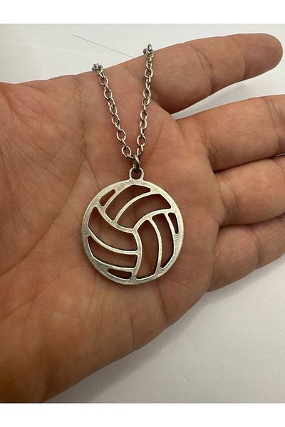 Herşey Nota Setpoint – Unisex Necklace with Volleyball Ball Figure (60 cm Chain)
