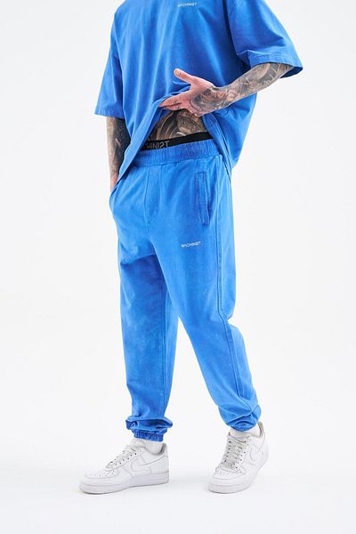 Machinist Pantaloni de sport pentru bărbați, relaxați, lavabili, moale, cu pete albastre