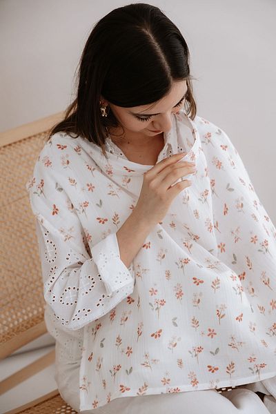 Tuğba Kuğu Κάλυμμα θηλασμού Muslin - Σειρά Pureline - Soft Bloom