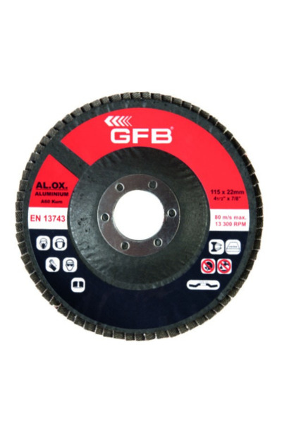 Genel Markalar ALÜMİNYUM FLAP DİSK ZIMPARA 115x80 KUM-KIRMIZI (10 Adet)