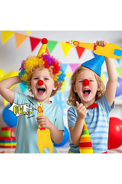 Animolds Squeeze Screaming Chicken Squawking, Toy Prank Novelty Toy Squawking Toys for Pets or Kids 30cm