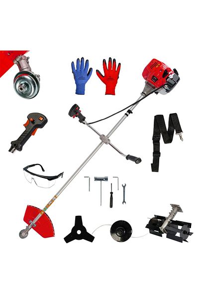 COBI SMART® 2-stroke petrol brushcutter package RED, 3.8 kW, 0.6 liters/hour, accessories included - COBI SMART®