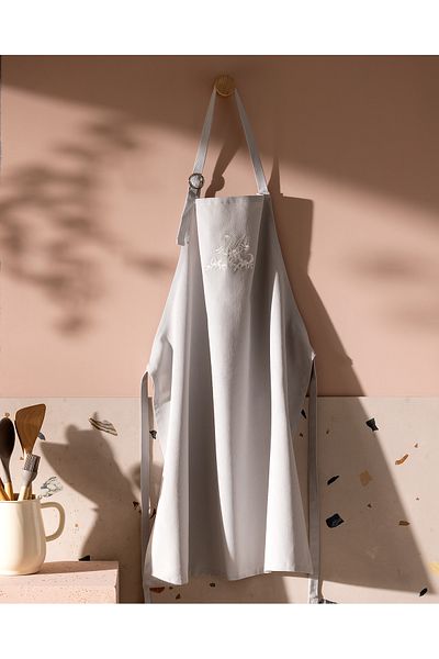 Madame Coco Cally 100% Cotton Kitchen Apron - Gray